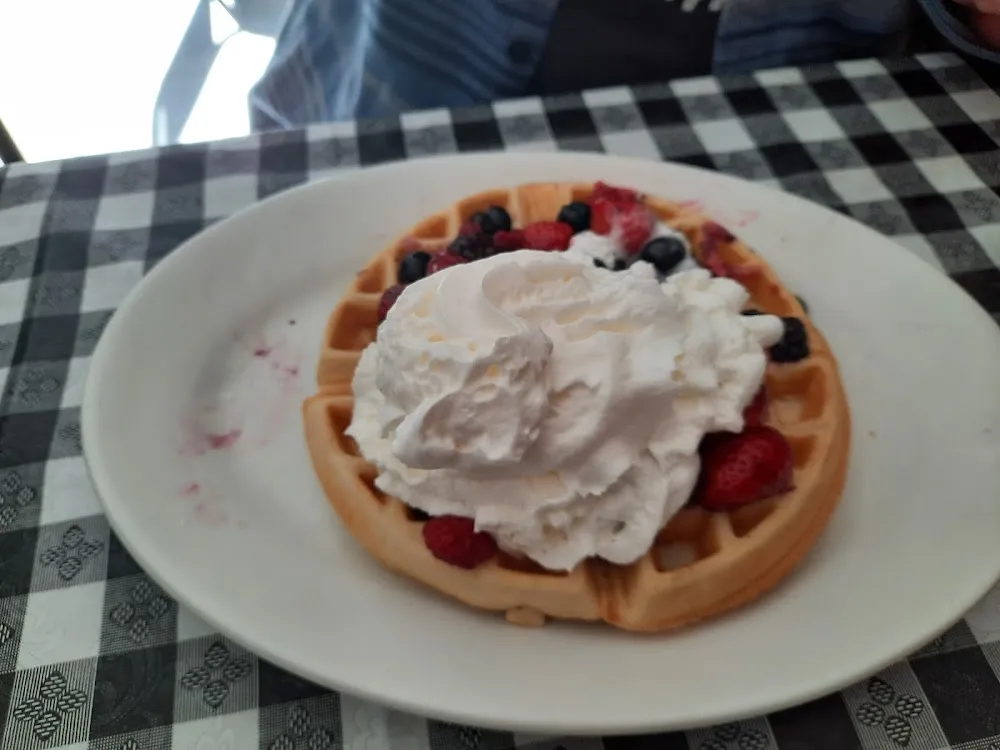Waffle with Fresh Fruit